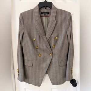 WHBM Herringbone Studio Blazer with Gold Buttons size 12